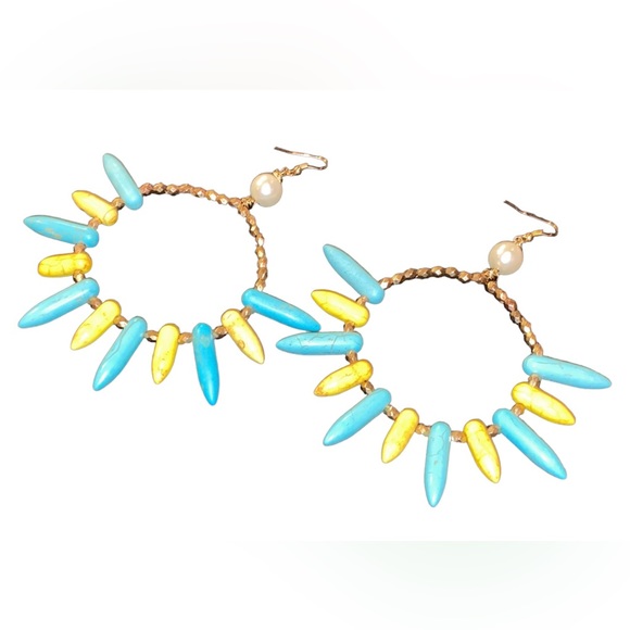 Spiked Dangle Hoops - Picture 3 of 4